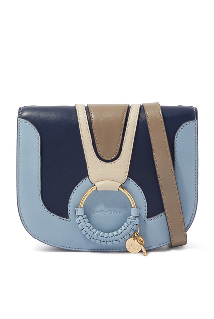 Hana Leather Crossbody Bag Blue